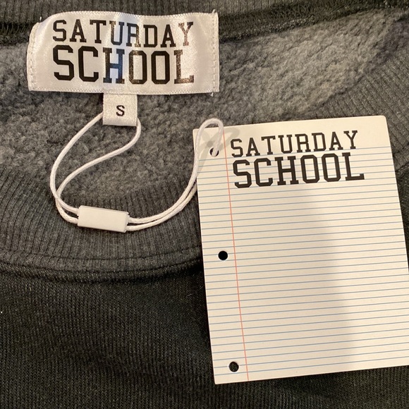 HTF Saturday School “Stay Young Get Stoned’” Graphic Print Sweatshirt Gray Sz S - Picture 5 of 15